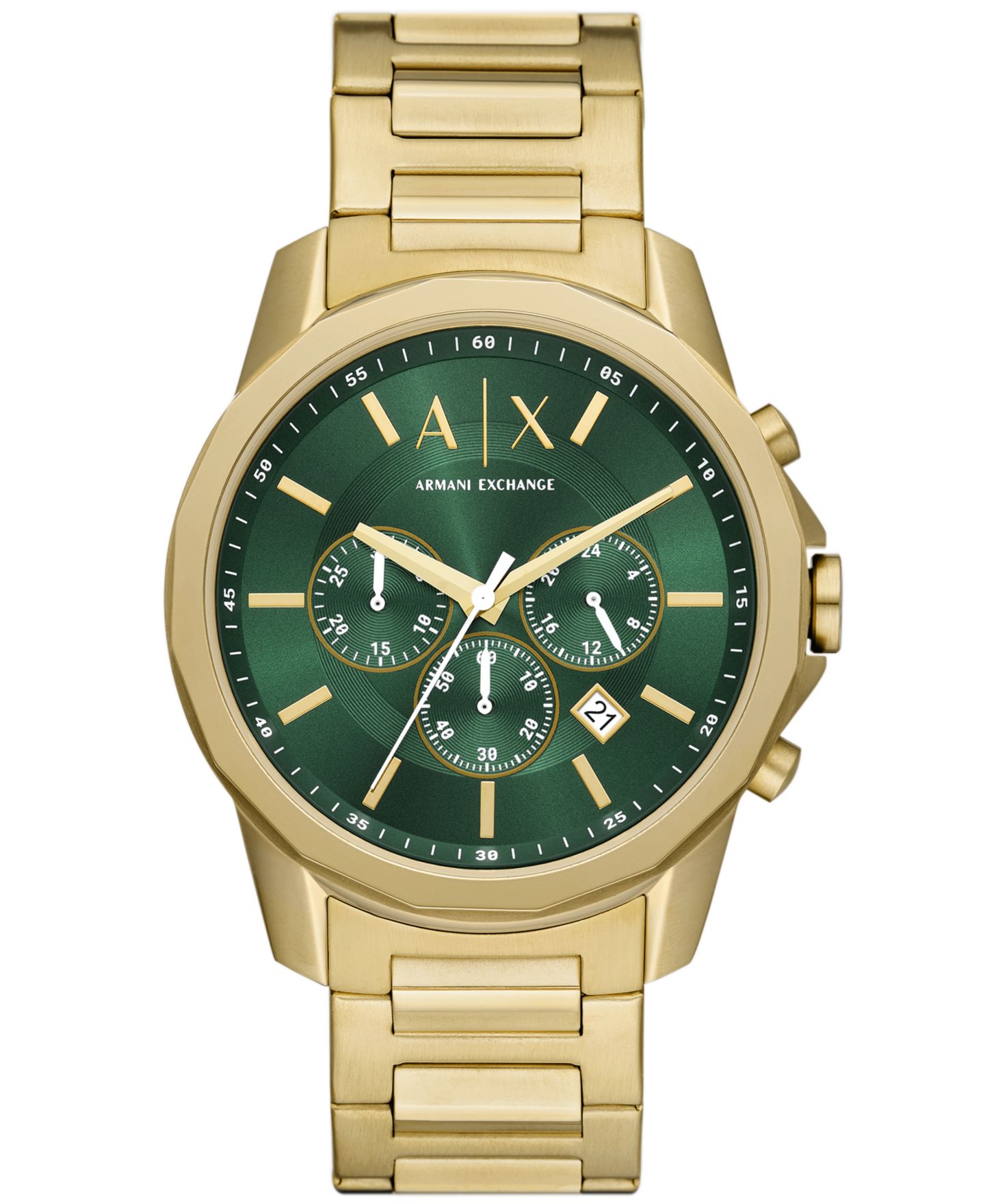 Мужские часы A|X Armani Exchange Banks Chronograph Gold-Tone Stainless Steel Watch 44mm — фото 1