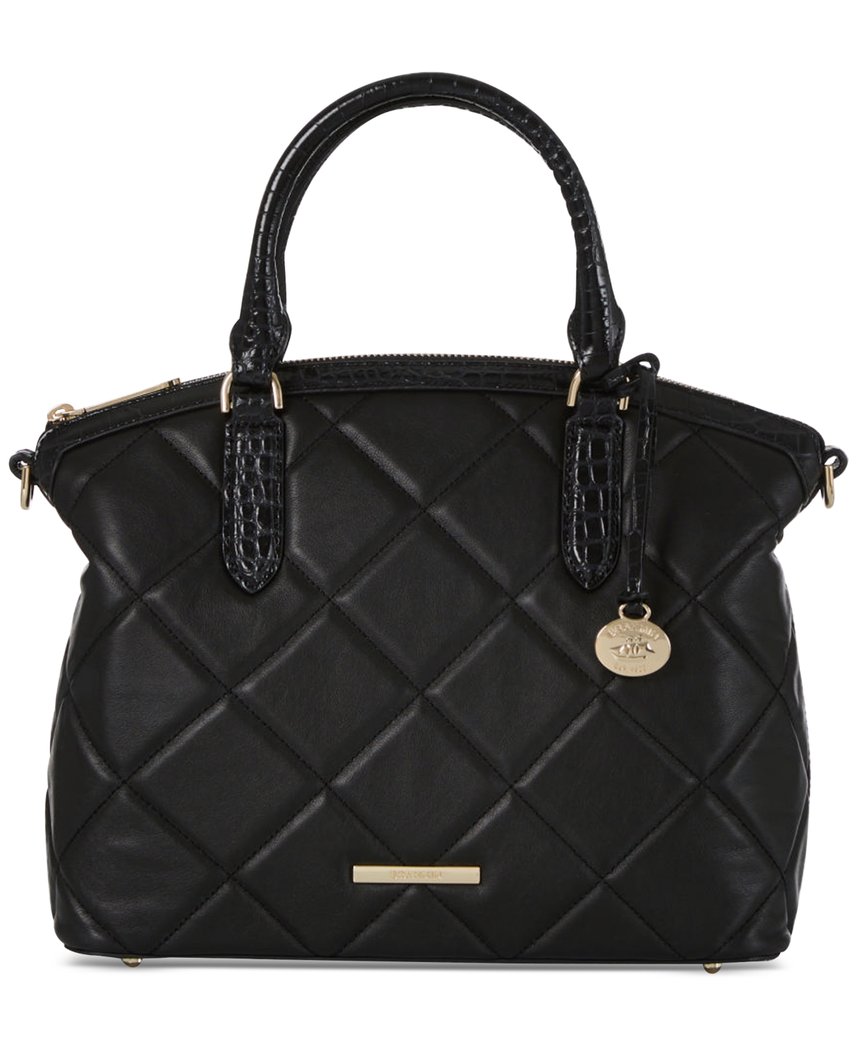 Brahmin Duxbury Medium Quilted Leather Satchel Black Duval Smart Closet
