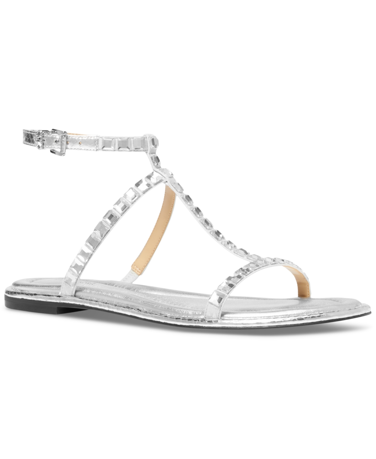 Michael Kors Women's Celia Flat Sandals In Silver