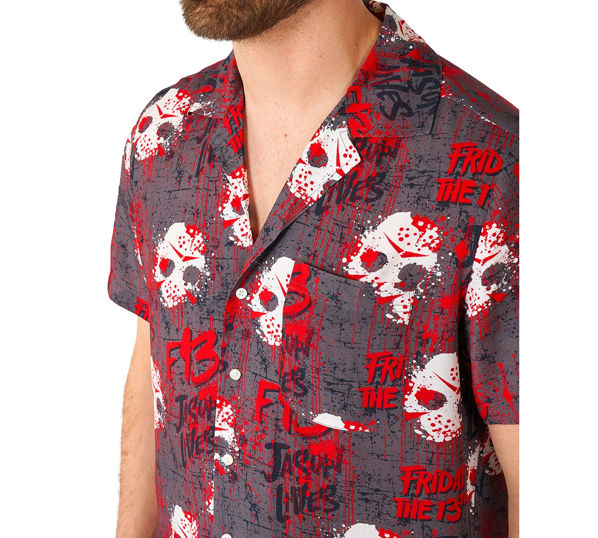 OppoSuits Men's Official Friday the 13th Hawaii Shirt - Halloween Themed Party Short Sleeve Black