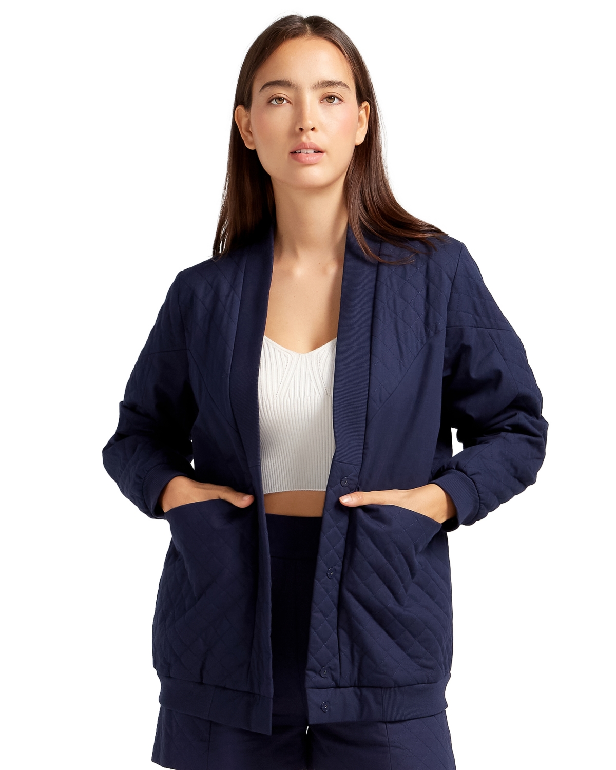 Women's Over It Quilted Bomber - Navy