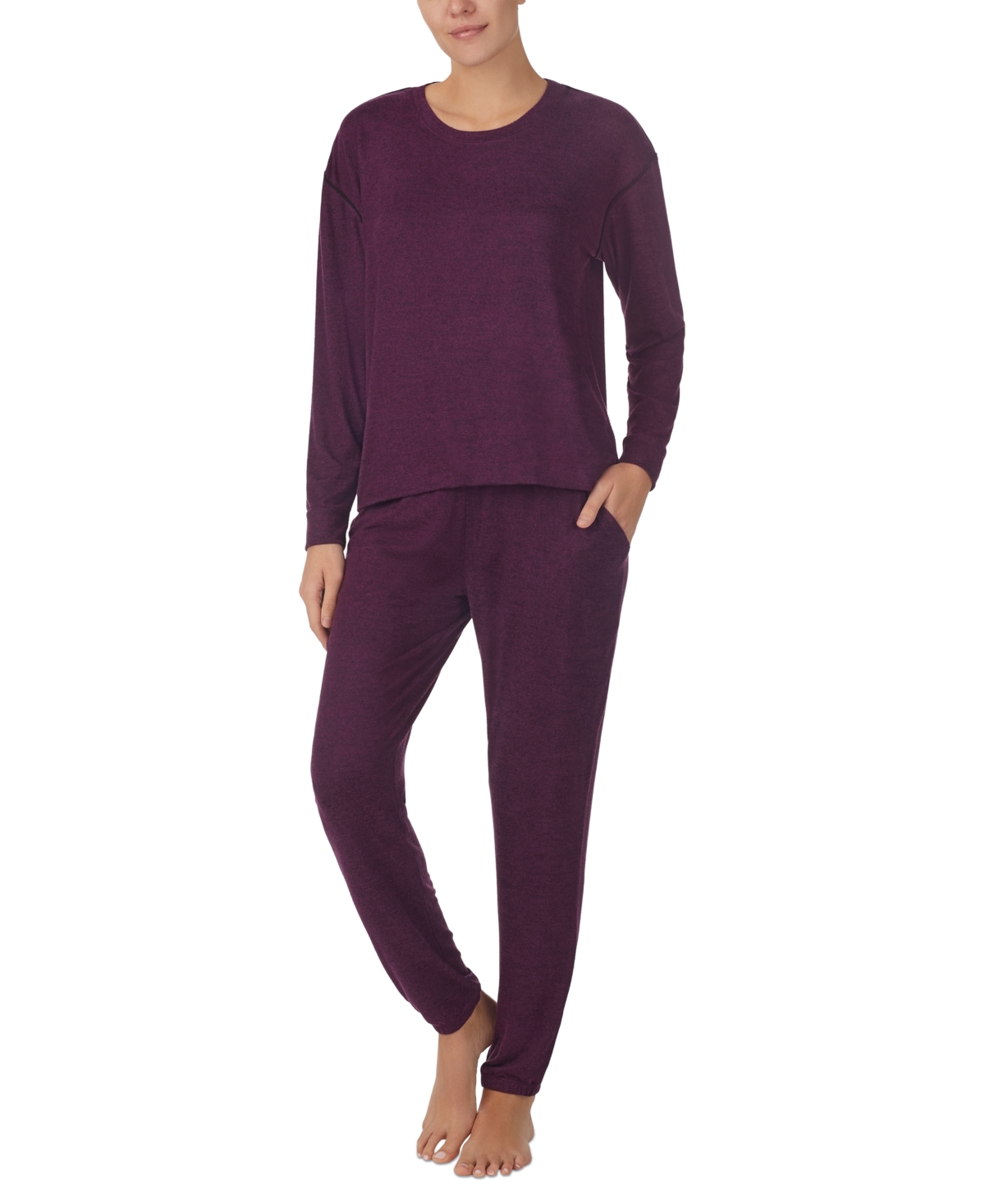 Sanctuary Woman's 2-pc. Long-sleeve Jogger Pajamas Set In Purple Print