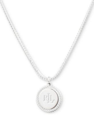 Lauren Ralph Lauren - Logo 16" Pendant Necklace in Sterling Silver
