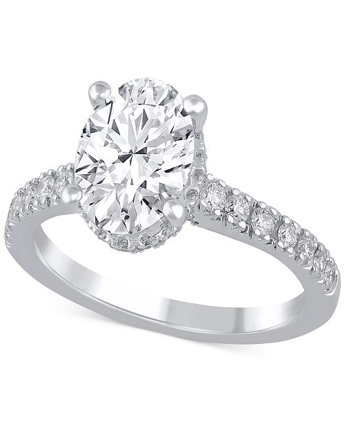 alfani Badgley Mischka Certified Lab Grown Diamond Oval Engagement Ring (2-1/2 ct. t.w.) in 14k Gold Jewelry & Watches
