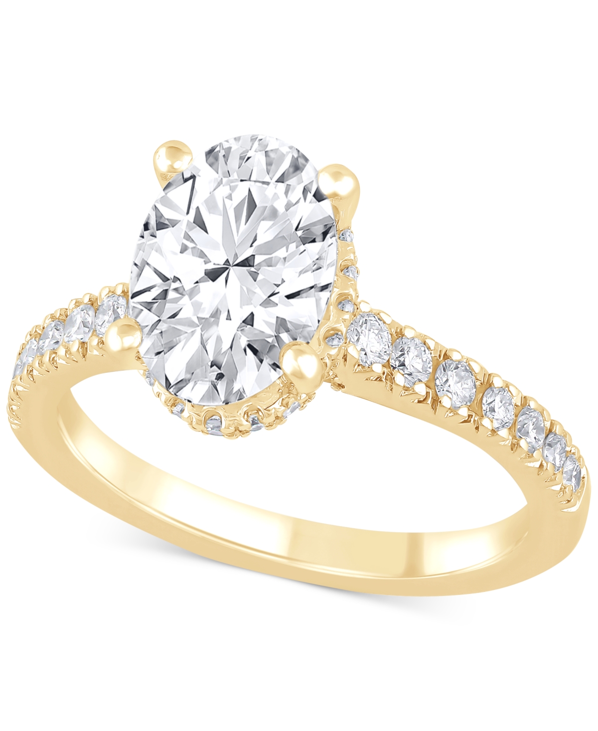 Badgley Mischka Certified Lab Grown Diamond Oval Engagement Ring (2-1/2 Ct. T.w.) In 14k Gold In Yellow Gold
