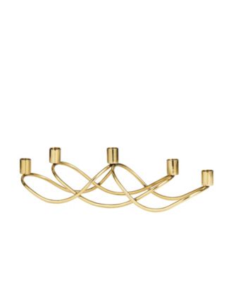 The Novogratz Stainless Steel 5 Candle Candelabra, 18" x 5" x 4"