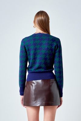 Women's Knit Houndstooth Sweater