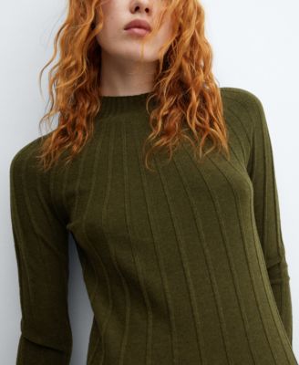 Women's Perkins-Neck Ribbed Dress