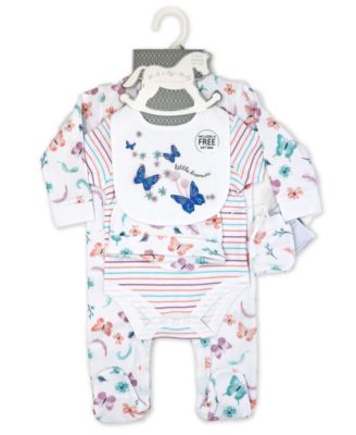 Baby Girls Butterflies Layette, 6 Piece Set