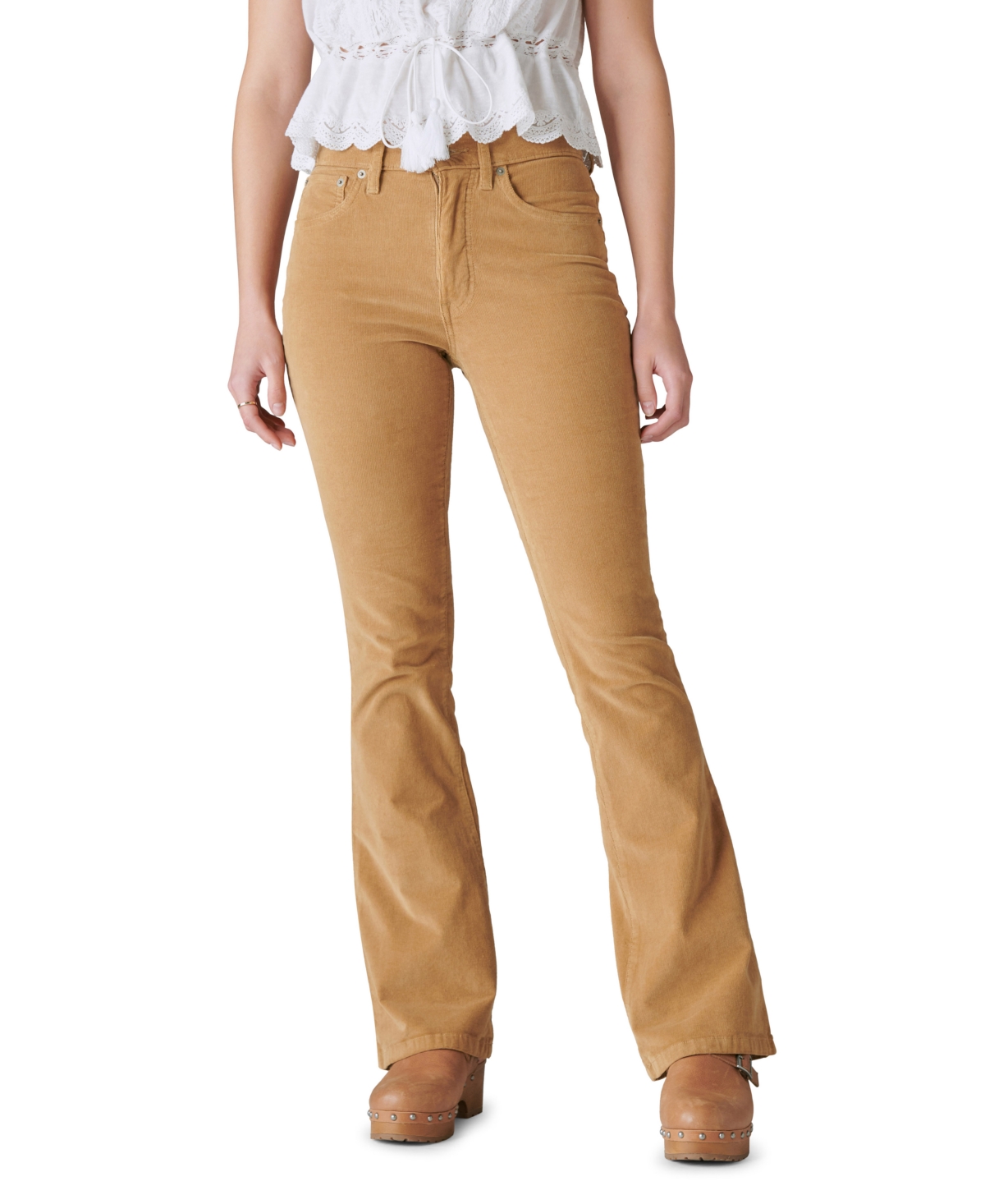 Shop Lucky Brand Women's High Rise Corduroy Stevie Flare Pants In Cider