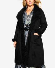 Macys plus size fur coats discount