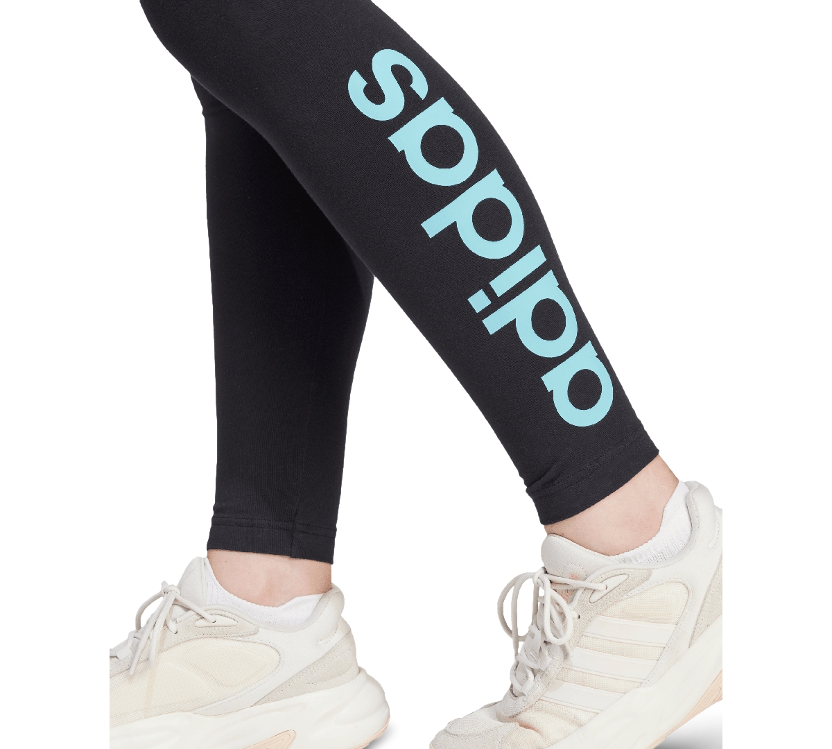 adidas Women's Linear-Logo Full Length Leggings -light Aqua