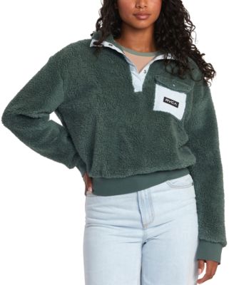 RVCA - Juniors' Off Grid Faux-Sherpa Fleece Top