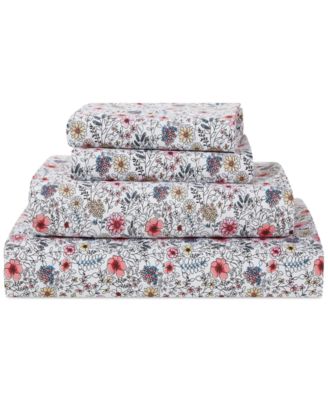 Microfiber Easy Care Printed 4-Pc. Sheet Set, King