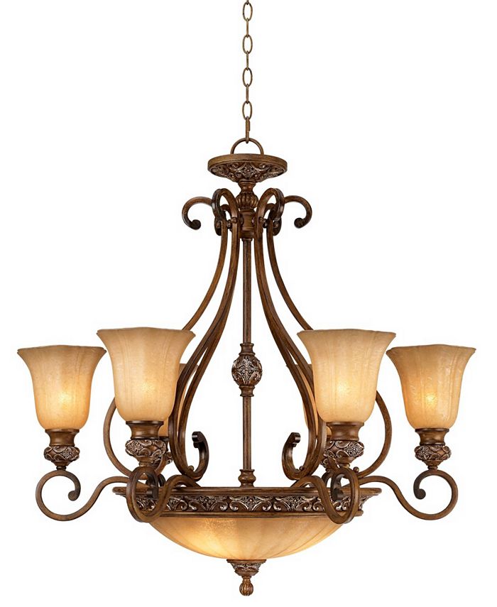 Kathy Ireland Sterling Estate Golden Bronze Chandelier 34 1/2" Wide