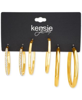 Gold-Tone 3-Pc. Set Hoop Earrings
