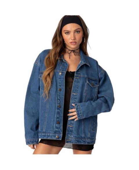 Женские куртки Edikted Dalia oversized denim jacket