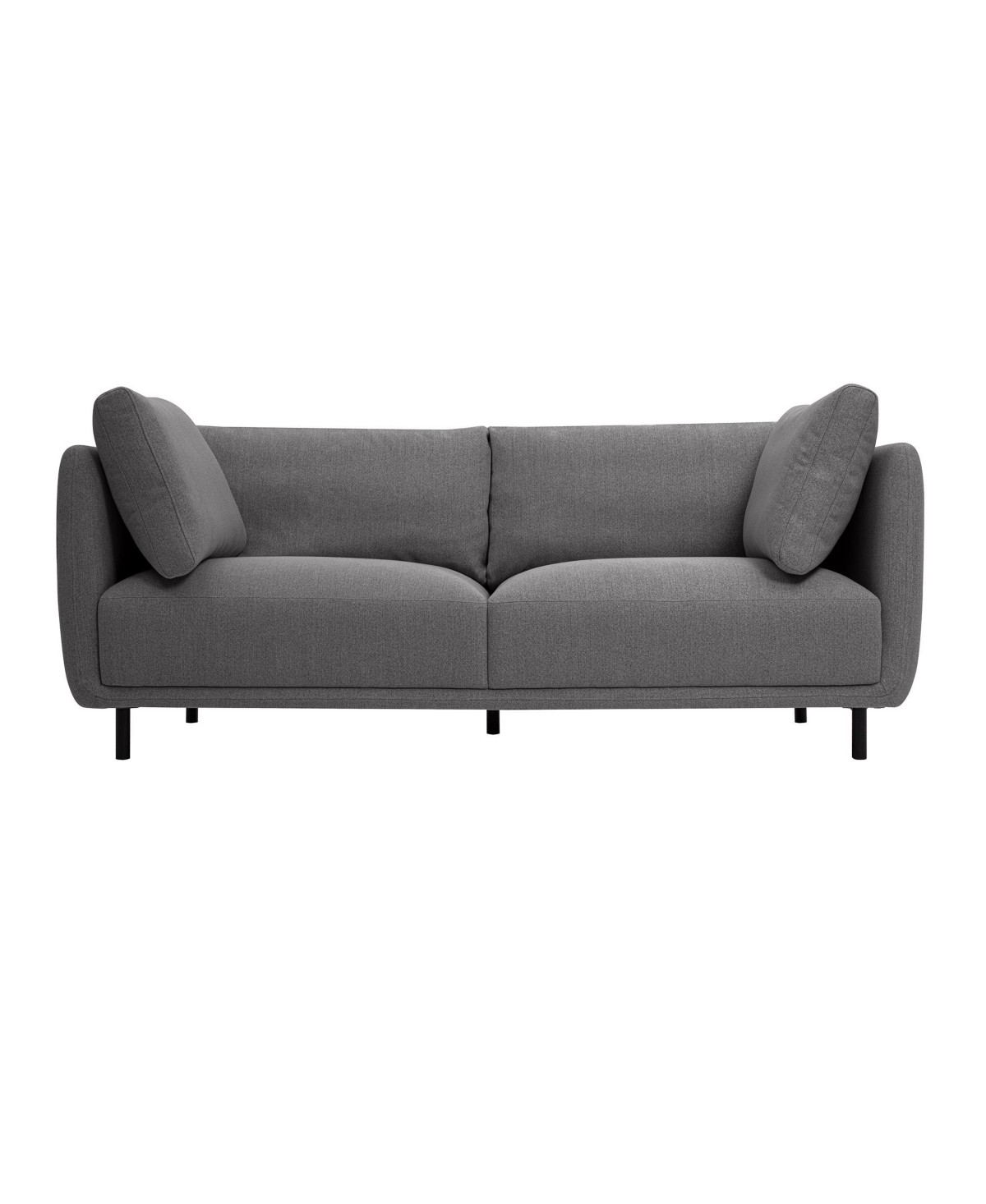 Shop Armen Living Serenity 79" Polyester With Metal Legs Sofa In Gray,black