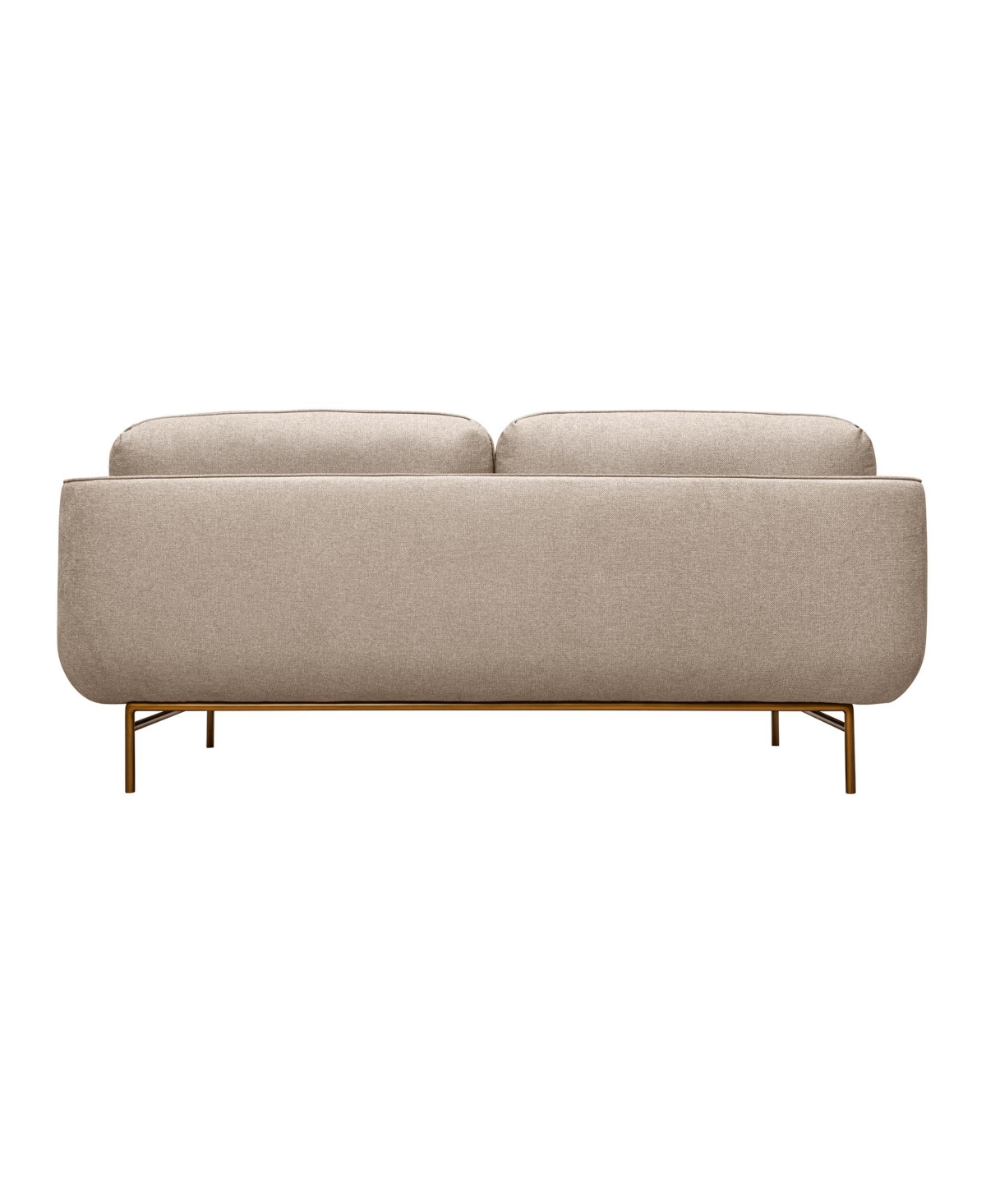 Shop Armen Living Lilou 77" Polyester, Nylon With Metal Legs Sofa In Beige,antique Brass