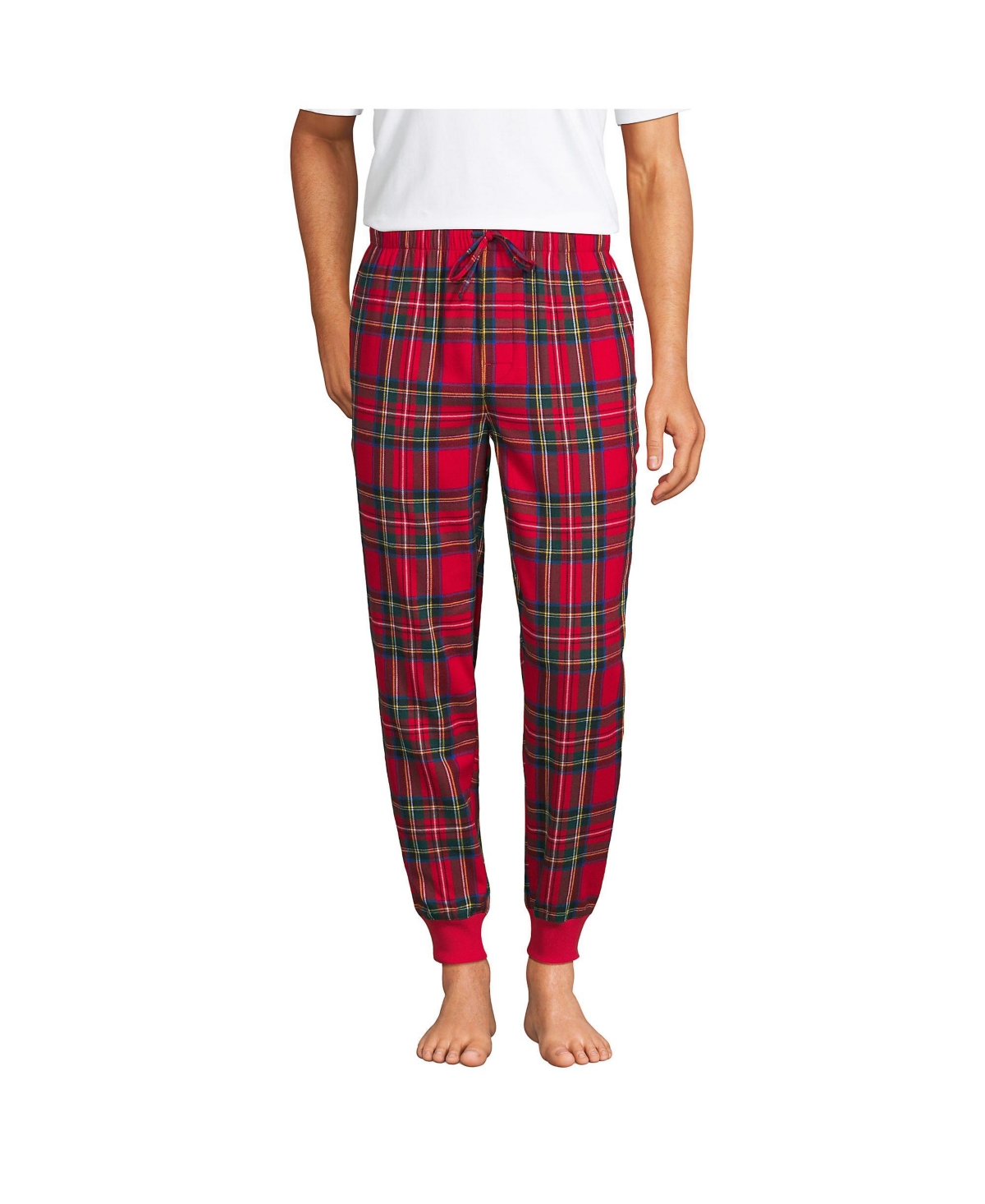 Lands' End Men's Flannel Jogger Pajama Pants