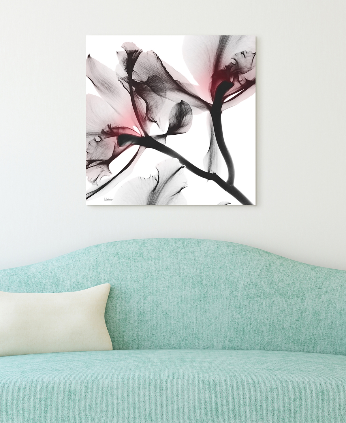 Shop Empire Art Direct "coral Luster 2" Frameless Free Floating Tempered Glass Panel Graphic Wall Art, 24" X 24" X 0.2" In Pink,gray