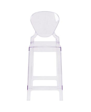 Ghost Counter Stool in Transparent Crystal with Tear Back