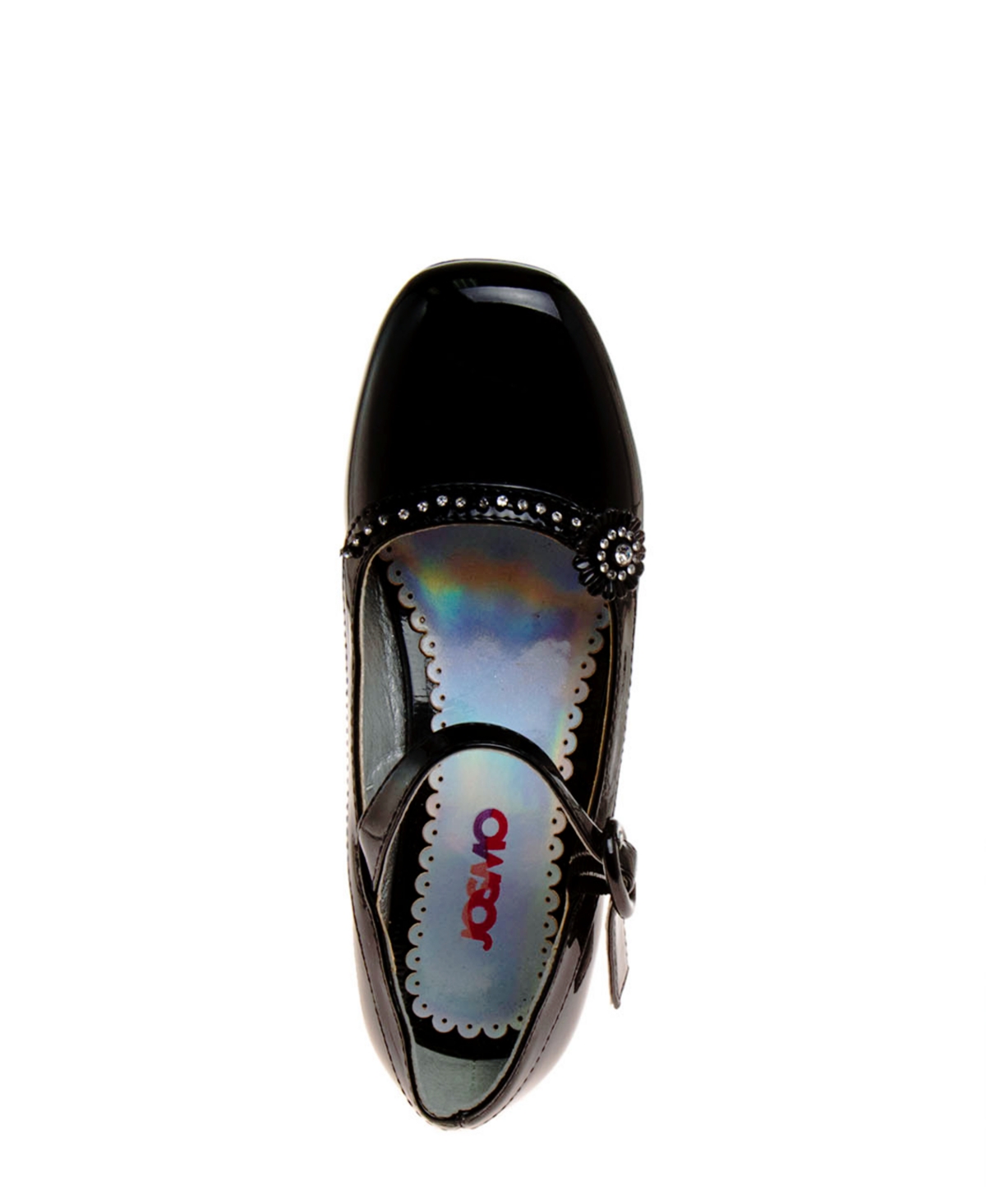 Josmo Little Girls Low Heeled Flower Detail Dress Shoes