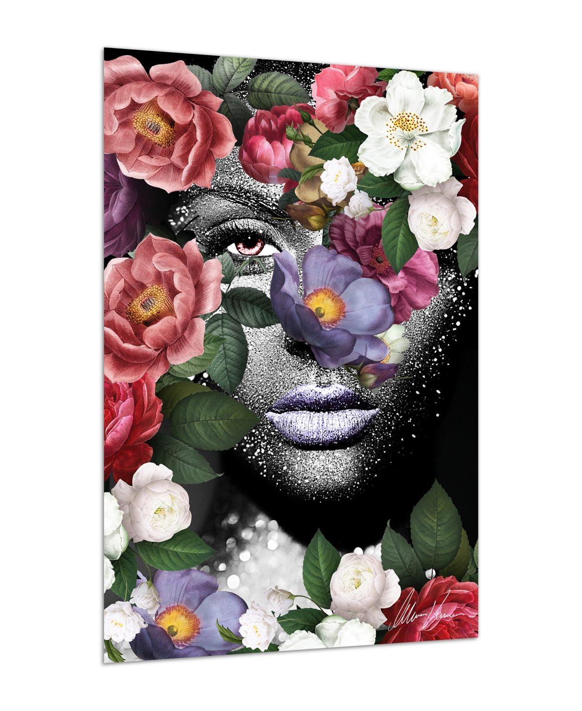 Empire Art Direct "earth Goddess Ii" Frameless Free Floating Tempered Glass Panel Graphic Wall Art, 32" X 48" X 0.2" In Multi-color