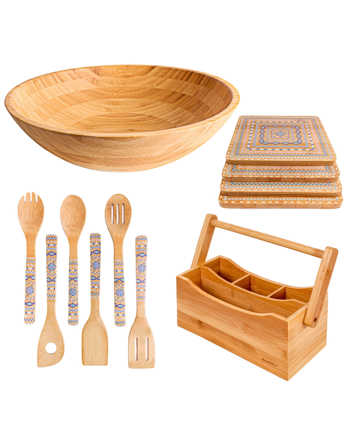 Berghoff Bamboo 12 Piece Party And Entertaining Set In Natural
