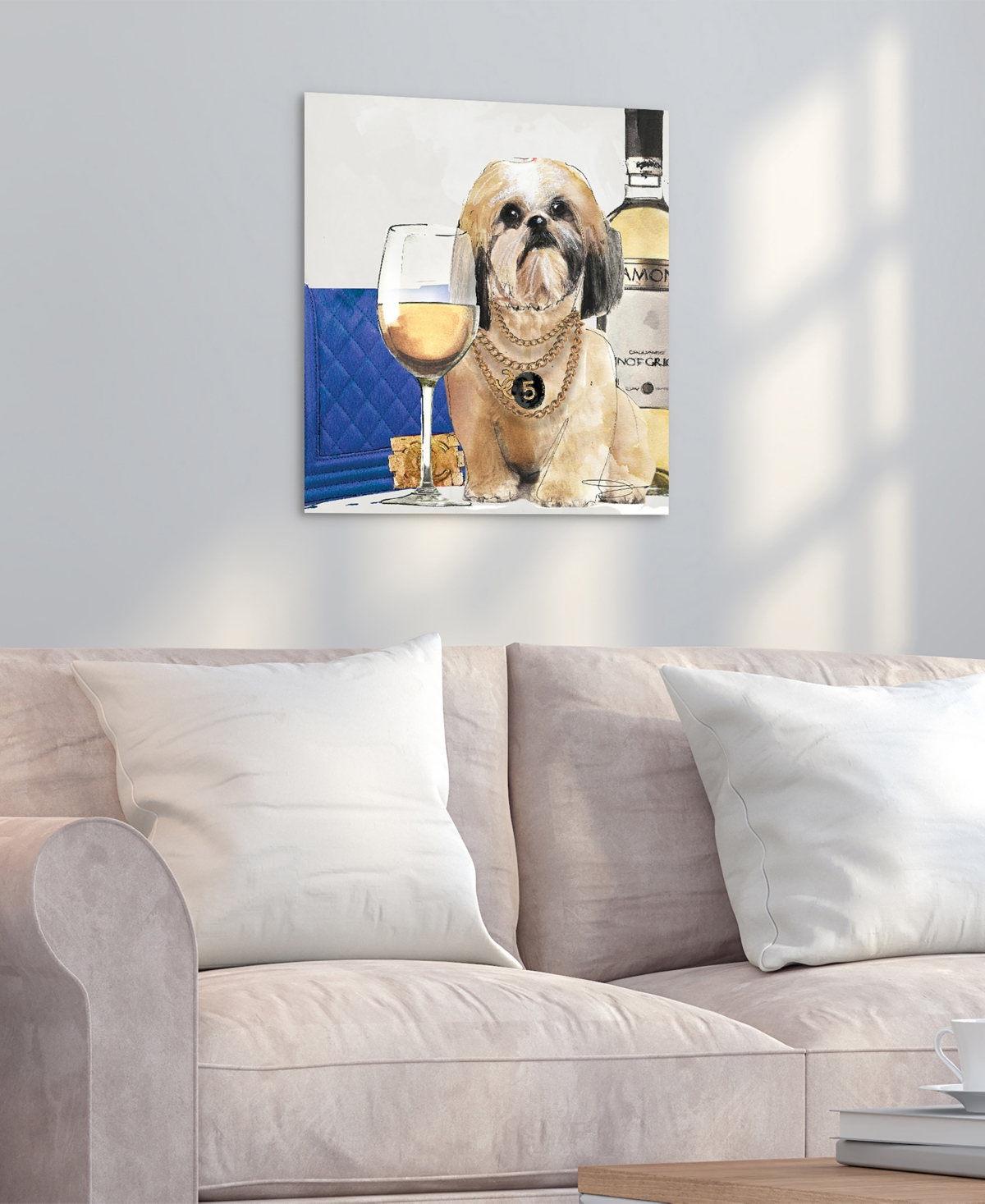 Shop Empire Art Direct "lhasa Apso" Unframed Free Floating Tempered Glass Panel Graphic Dog Wall Art Print 20 In. X 20 In., In Multi-color
