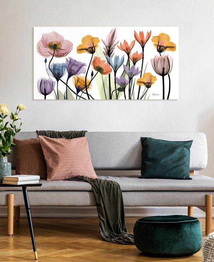 Empire Art Direct "Flowerscape Portrait" Frameless Free Floating Tempered Glass Panel Graphic