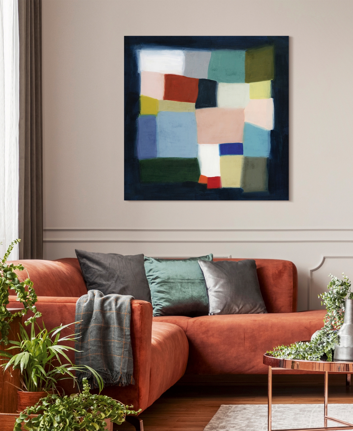Shop Empire Art Direct "chromatic Cube I" Frameless Free Floating Reverse Printed Tempered Glass Wall Art, 38" X 38" X 0.2" In Multi-color