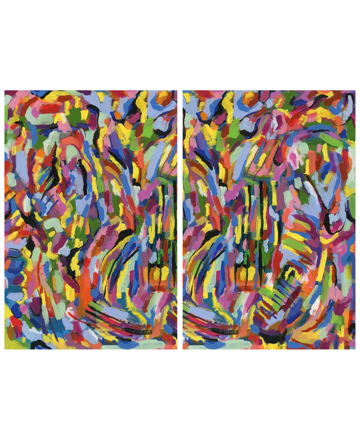 Empire Art Direct "rules Of The Rainbow" Frameless Free Floating Tempered Glass Panel Graphic Wall Art Set Of 2, 48" X In Multi-color