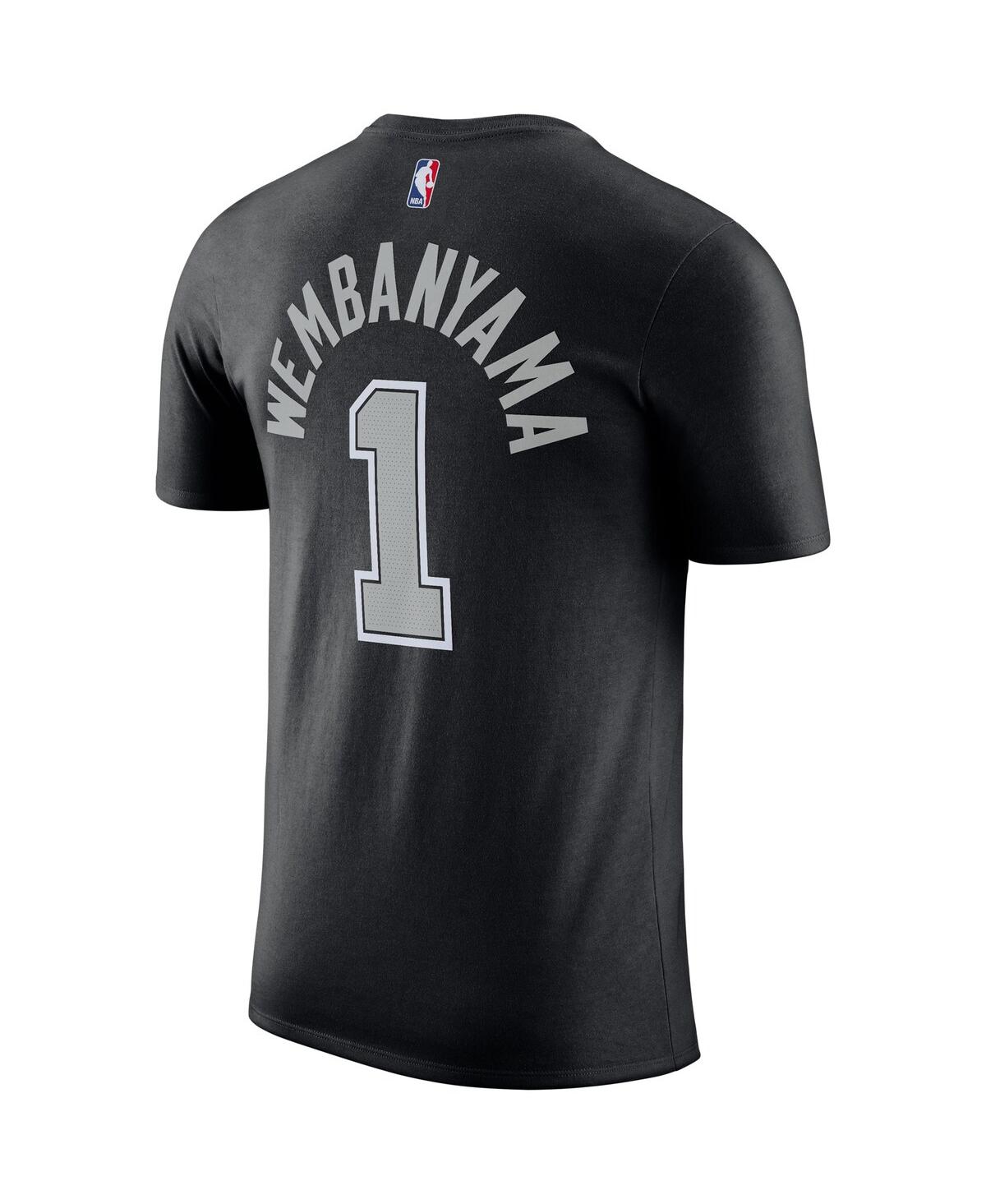 Shop Jordan Men's  Victor Wembanyama Black San Antonio Spurs Statement Edition Name And Number T-shirt