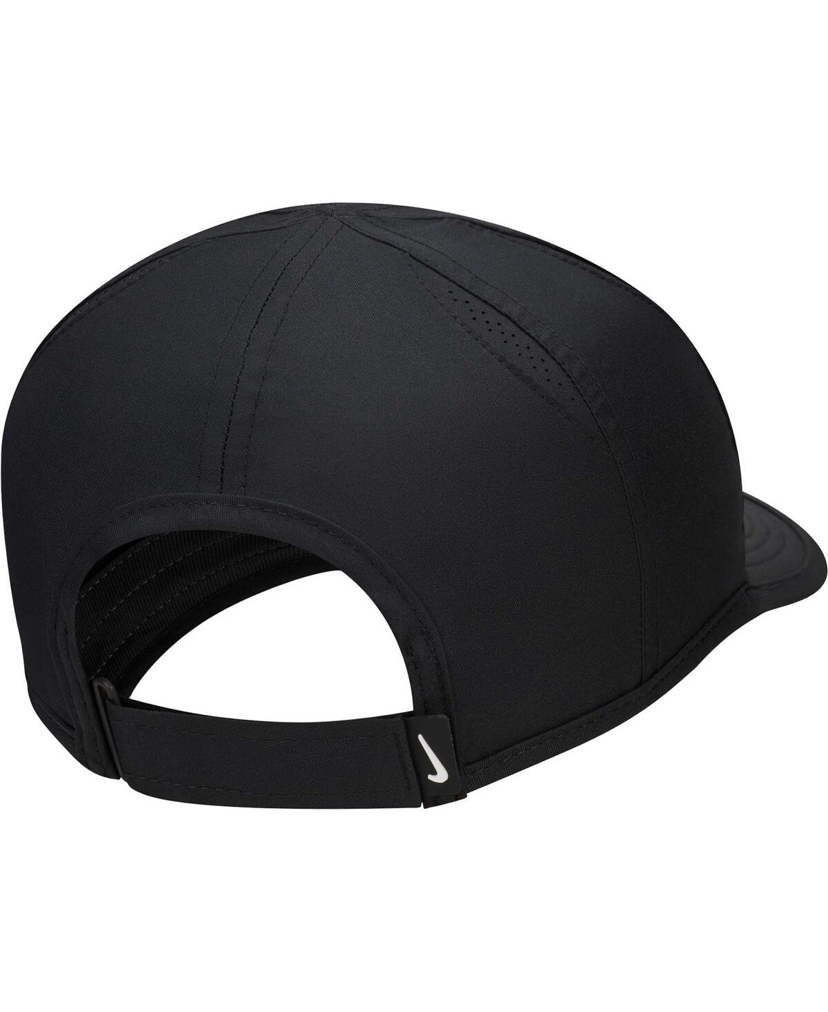 Shop Nike Youth Boys And Girls  Black Featherlight Club Performance Adjustable Hat