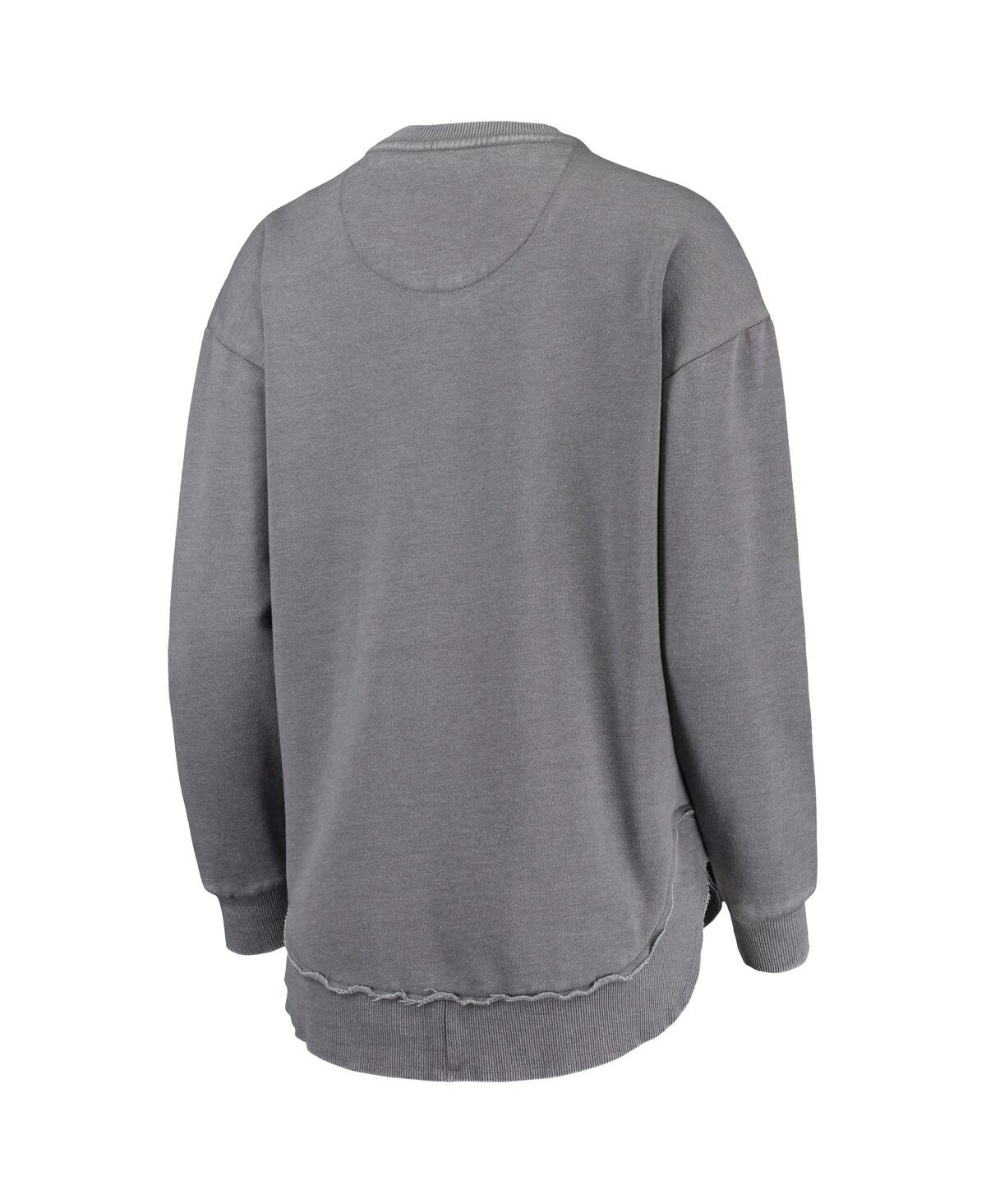 Women's PressboxDistressed Penn State Nittany Lions Vintage-Like Wash Pullover Sweatshirt - Heathered Gray