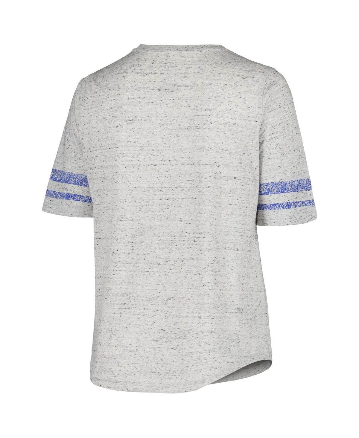 Shop Profile Women's  Heather Gray Distressed Kentucky Wildcats Plus Size Striped Lace-up T-shirt