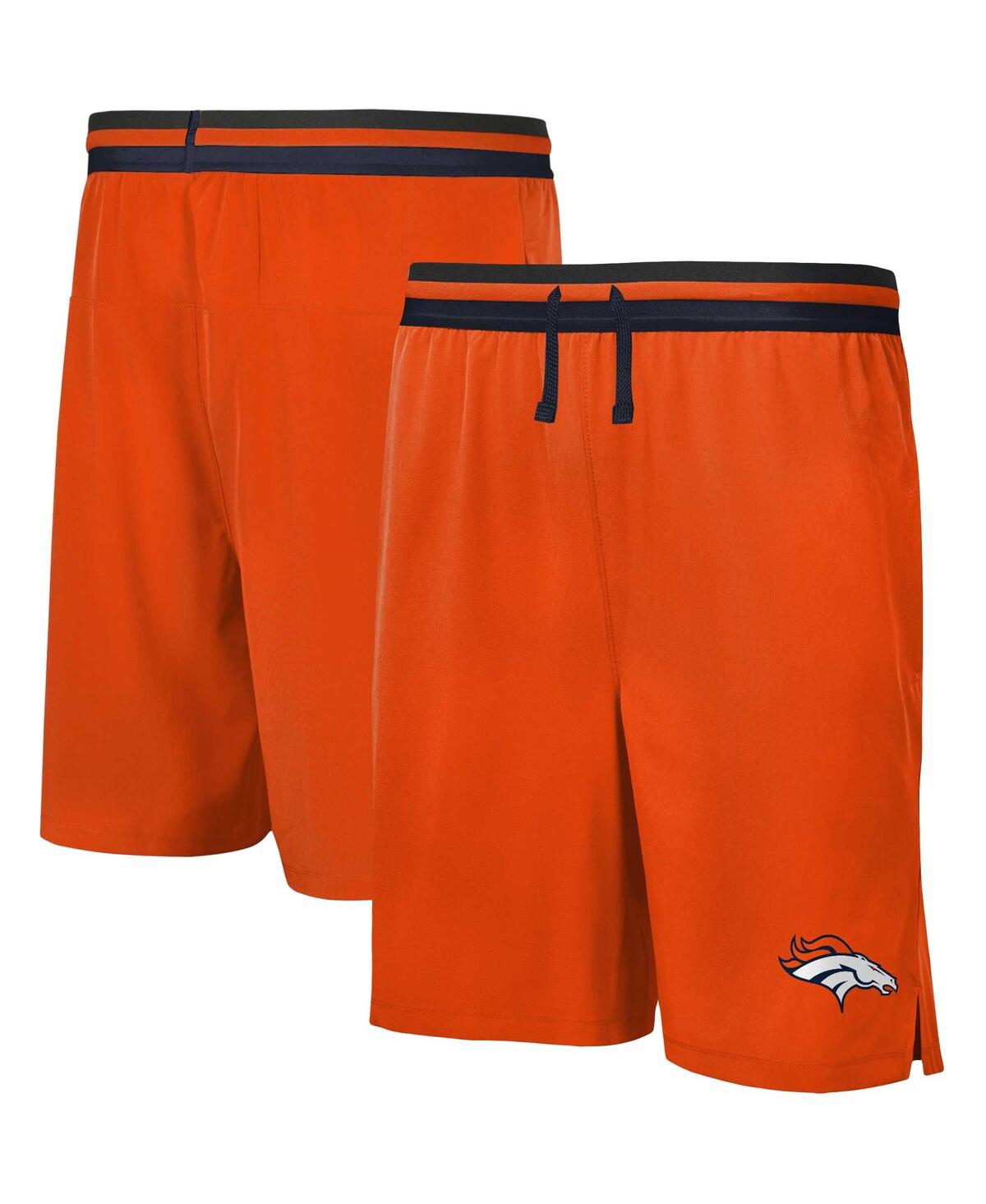 Men's Orange Denver Broncos Cool Down Tri-Color Elastic Training Shorts - Orange