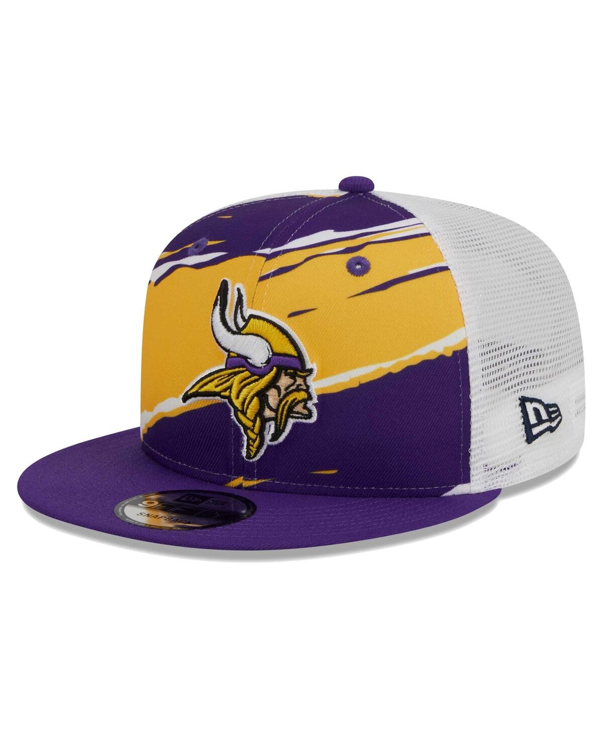 Shop New Era Men's  Purple Minnesota Vikings Tear Trucker 9fifty Snapback Hat