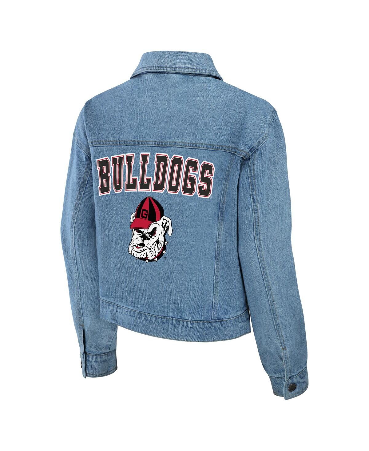 Shop Wear By Erin Andrews Women's  Georgia Bulldogs Button-up Denim Jacket