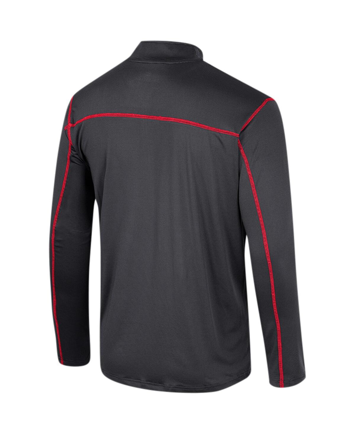 Colosseum Men's  Black Nebraska Huskers Cameron Quarter-zip Windshirt In Black