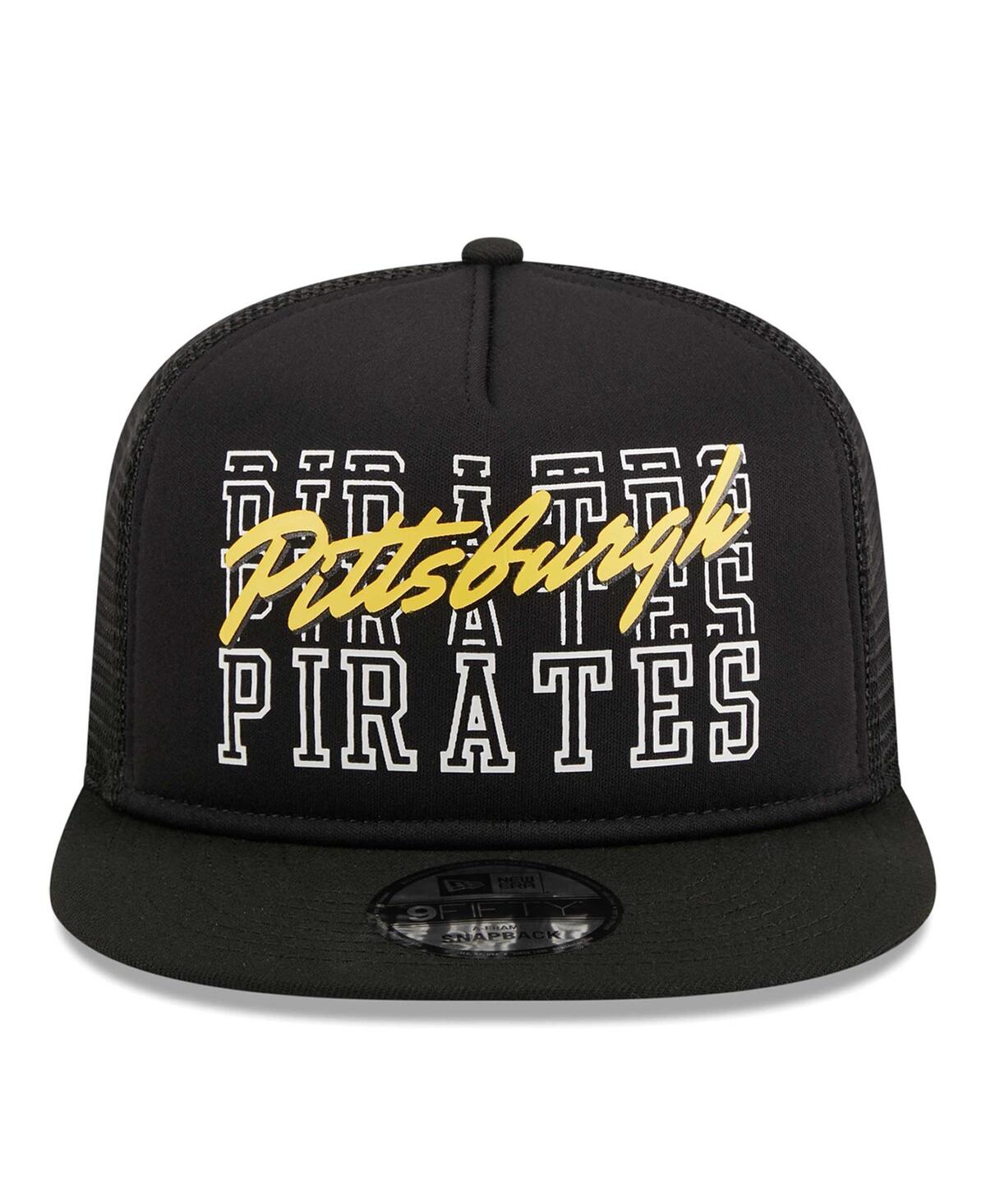 Men's New EraPittsburgh Pirates Street Team A-Frame Trucker 9FIFTY Snapback Hat - Black