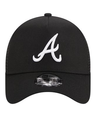 Men's Black Atlanta Braves A-Frame 9FORTY Trucker Adjustable Hat