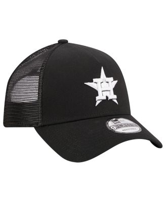 Men's Black Houston Astros A-Frame 9FORTY Trucker Adjustable Hat