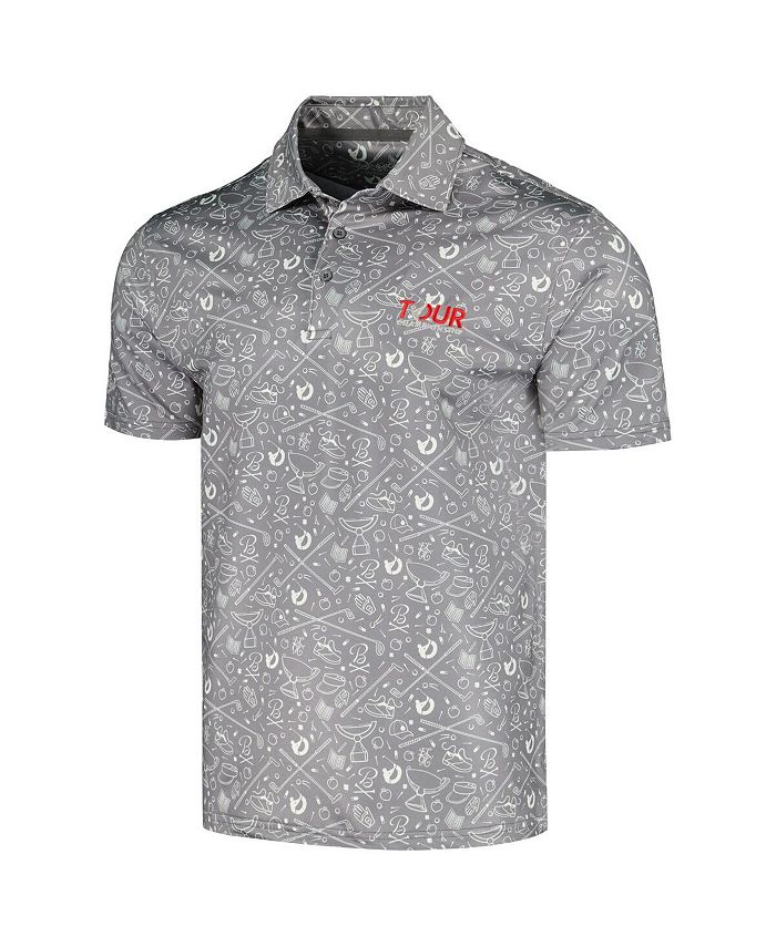 Barstool Golf Men's Gray TOUR Championship Printed Polo Shirt - Macy's