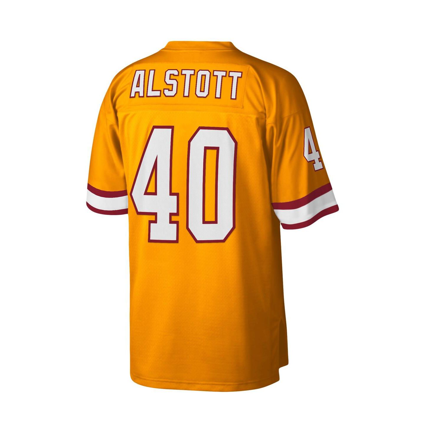 Мужской топ Mitchell & Ness Mike Alstott Orange Tampa Bay Buccaneers Legacy Replica Jersey — фото 3