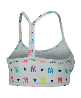 Women's Gray New York Yankees TLC Rainbow Bra