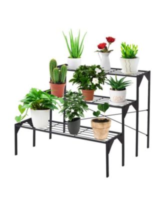 3 Tier Outdoor Metal Heavy Duty Modern for Multiple Plant Display Stand Rack