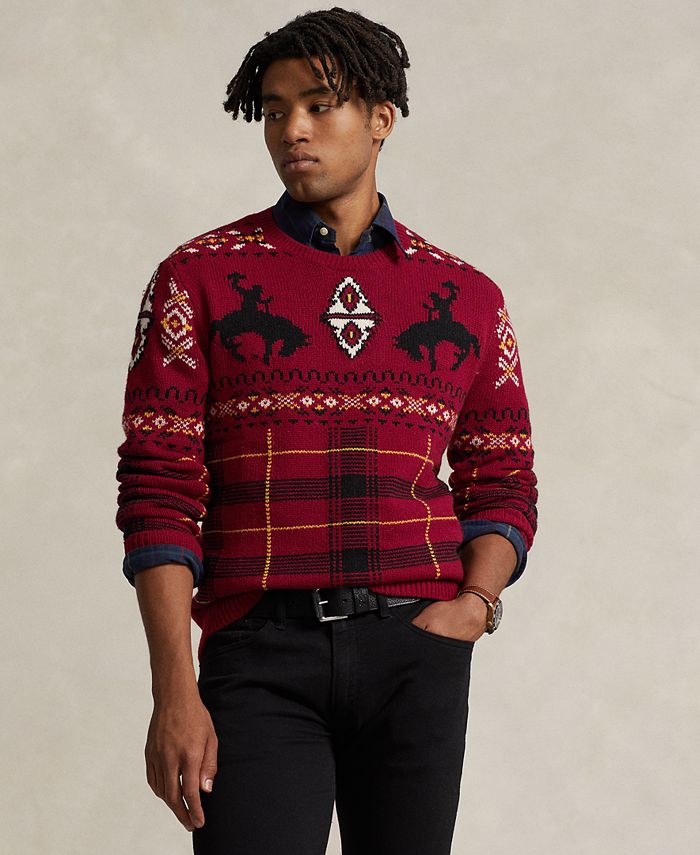 Polo Ralph Lauren Men's Western-Inspired Fair Isle Sweater - Macy's