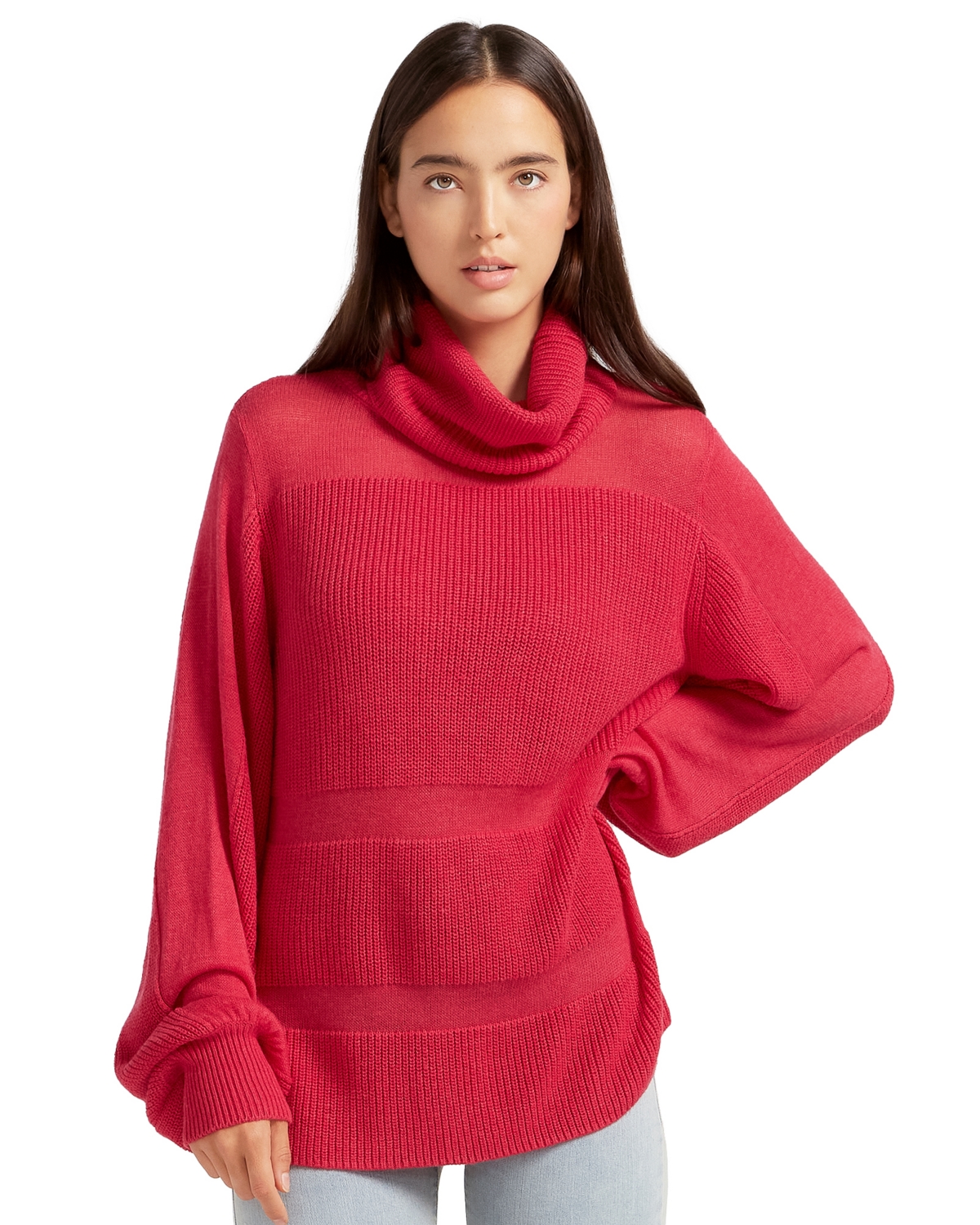 Women's Women Nevermind Sheer Panelled Knit Sweater - Watermelon